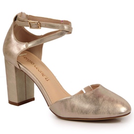 Sandały na słupku Sergio Leone W SK364A złote złoty