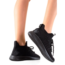 TRENDI Modne Czarne Sneakersy