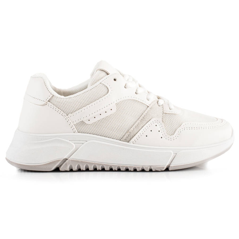 Ideal Shoes Białe Sneakersy Na Platformie