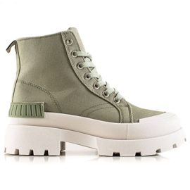 Seastar Modne Wysokie Trampki Na Platformie zielone