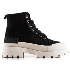Seastar Modne Wysokie Trampki Na Platformie czarne