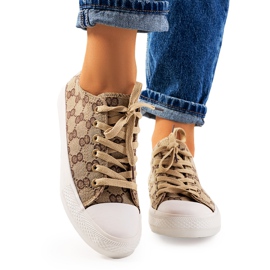 Beżowe trampki damskie Sheila beżowy brązowe