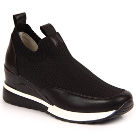 Sneakersy na koturnie Potocki W WOL52A czarne