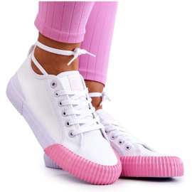 Materiałowe Tenisówki Trampki Big Star JJ274111 Białe