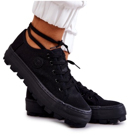 Damskie Trampki Na Platformie Big Star JJ274489 Czarne