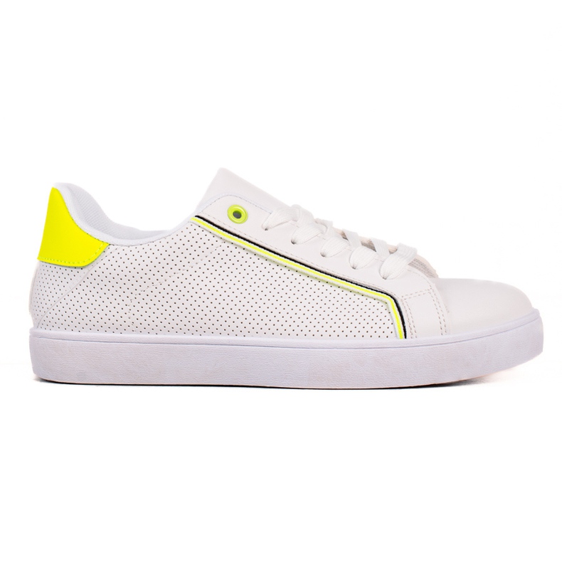 TRENDI Casualowe Buty Z Neonową Wstawką białe