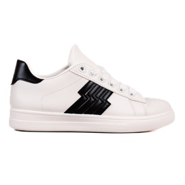 TRENDI Sneakersy Z Czarną Wstawką białe