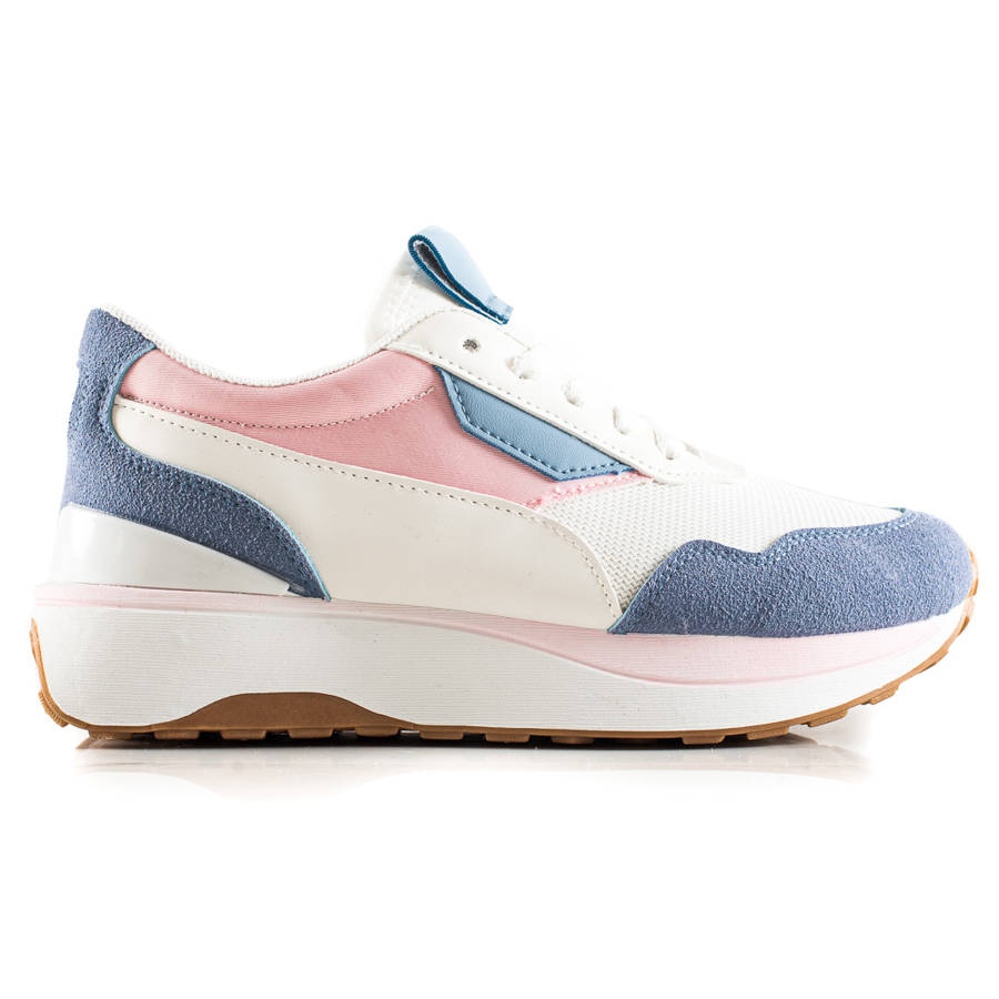 TRENDI Kolorowe Sneakersy Na Platformie białe niebieskie różowe
