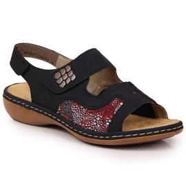 Sandały na rzep Rieker W 65989-14 granatowe