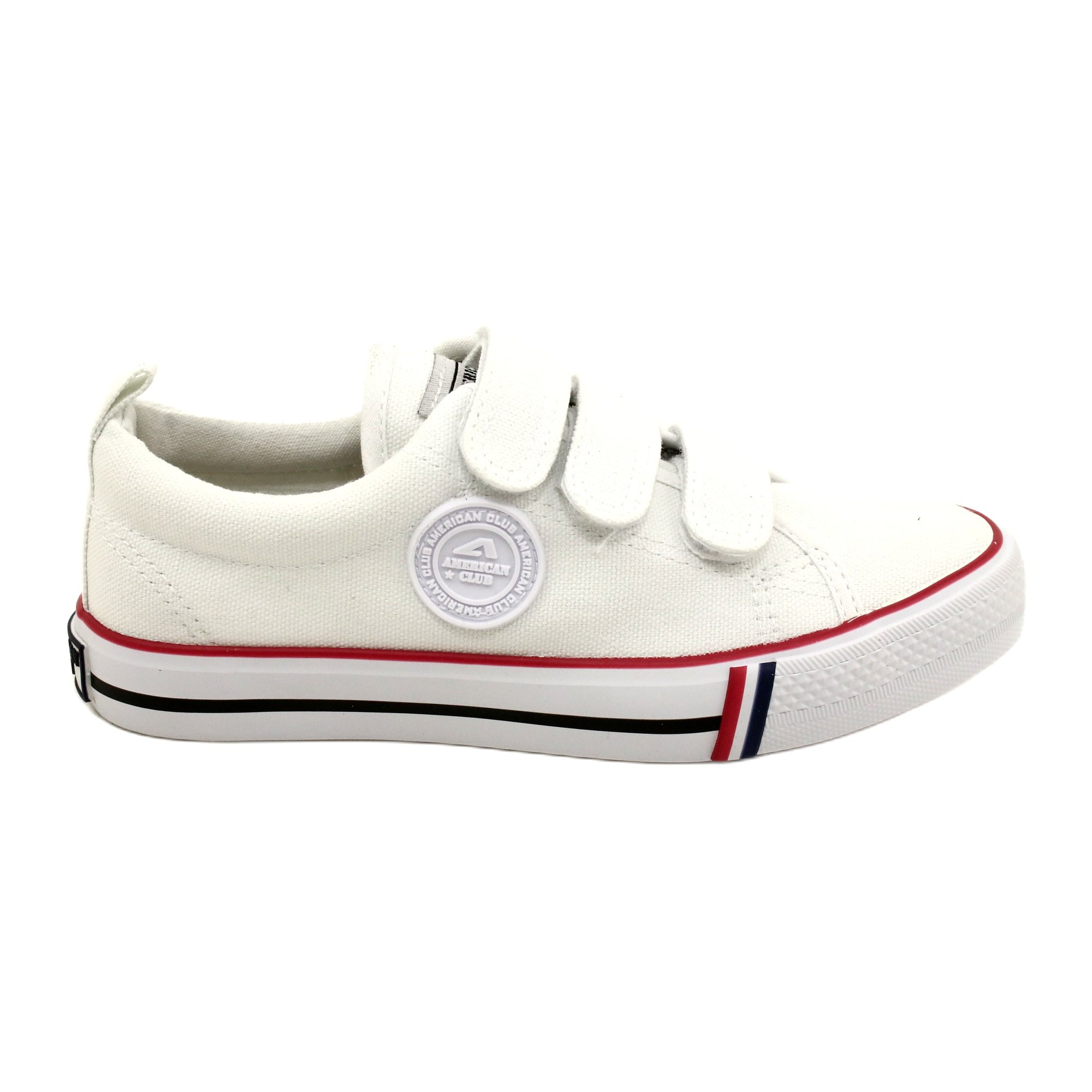 Trampki buty dziecięce na rzepy American Club LH63/21 White białe