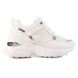 Diamantique Stylowe Sneakersy Na Platformie białe