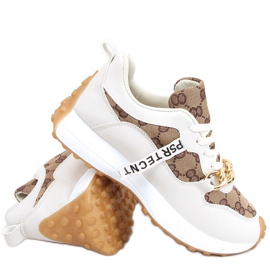 Buty sportowe z łańcuchem Elena Beige beżowy