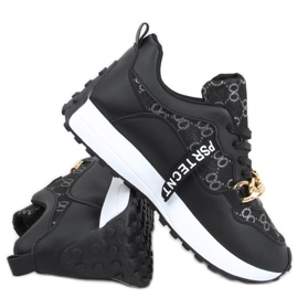 Buty sportowe z łańcuchem Elena Black czarne