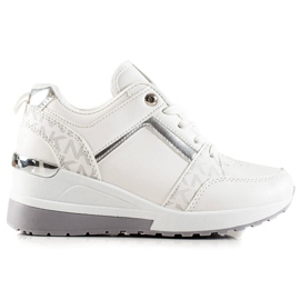 TRENDI Stylowe Sneakersy Na Koturnie białe