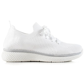 TRENDI Białe Sznurowane Buty Sportowe