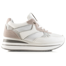 TRENDI Szare Sneakresy Na Platformie białe