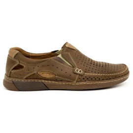 Olivier Buty męskie mokasyny skórzane 937MP brązowe