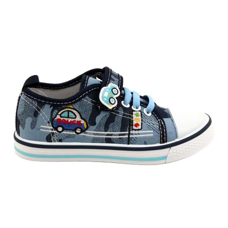 American Club American trampki buty dziecięce wkładka skórzana TEN54/22 Moro niebieskie ['granatowy', 'niebieski']