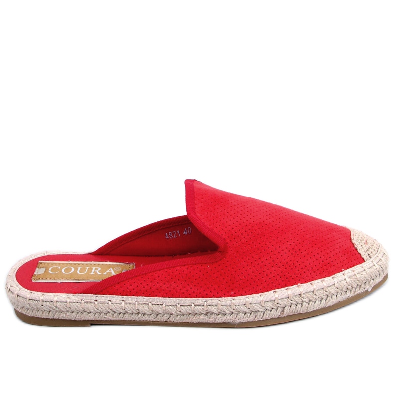 Klapki damskie espadryle Carmen Red czerwone