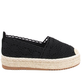 Espadryle koronkowe Alice Black czarne
