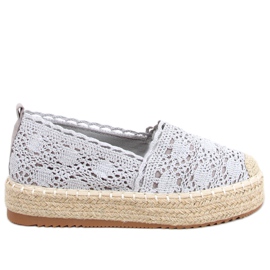 Espadryle koronkowe Alice Grey szare
