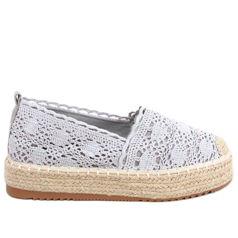 Espadryle koronkowe Alice Grey szare