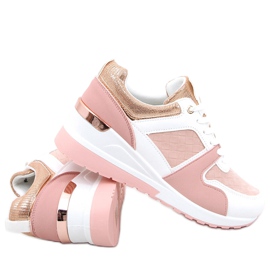 Buty sportowe na koturnie Adan Pink różowe wielokolorowe
