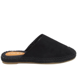 Klapki espadryle full kolor Marina Black czarne