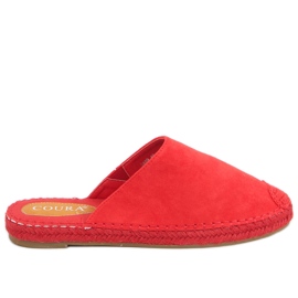 Klapki espadryle full kolor Marina Red czerwone