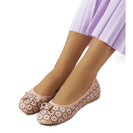 Różowe baleriny ażurowe Betta