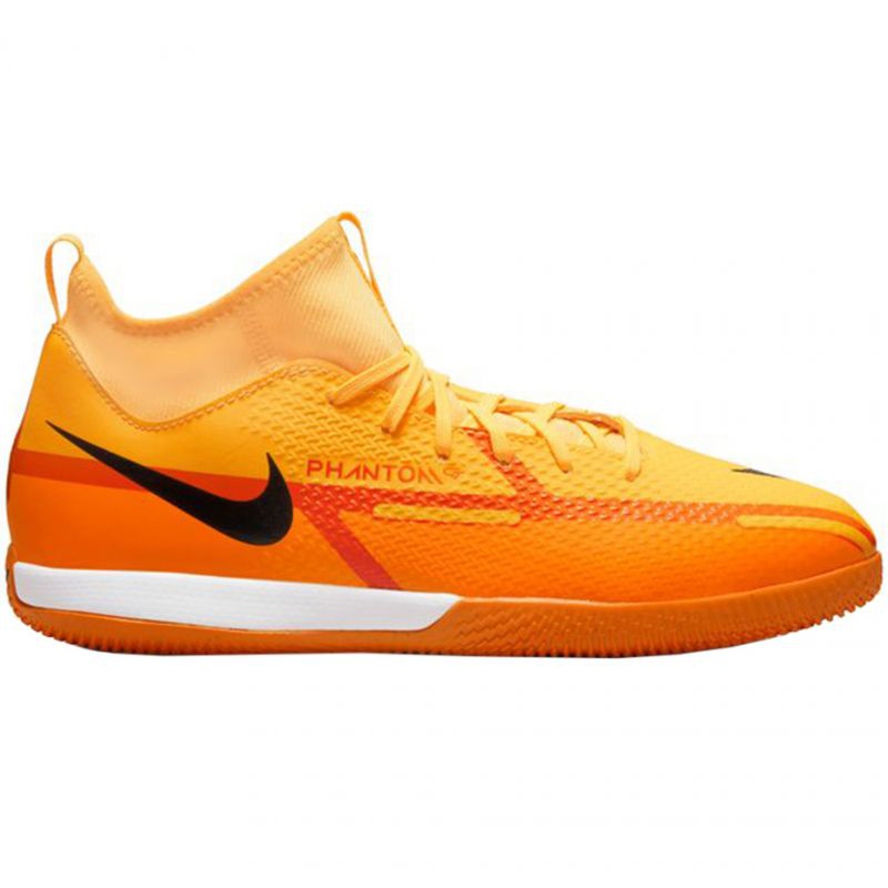 Buty piłkarskie Nike Phantom GT2 Academy Df Ic Jr DC0815 808 pomarańczowe żółte