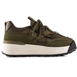 Seastar Wiązane Sneakersy Na Platformie zielone