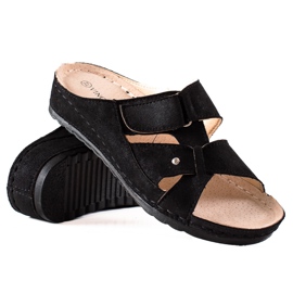 Wygodne Lekkie Klapki VINCEZA czarne