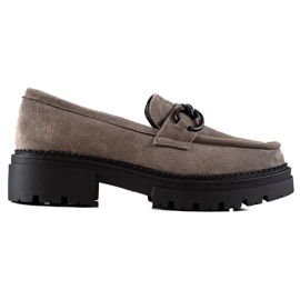 Modne Mokasyny Na Platformie LA.FI szare