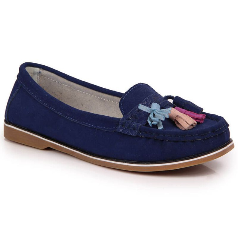 Evento Mokasyny z frędzlami Jezzi W JEZ328A granatowe