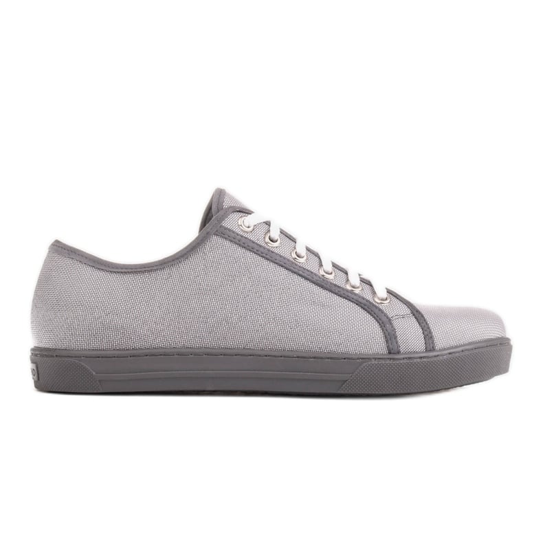 Marco Shoes Trampki z ciekawej srebrzystej tkaniny srebrny szare