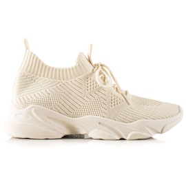 TRENDI Tekstylne Buty Sportowe beżowy