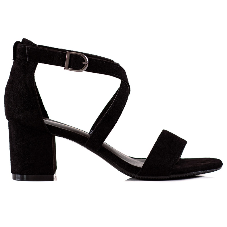 W. Potocki Sandałki Na Obcasie Potocki czarne