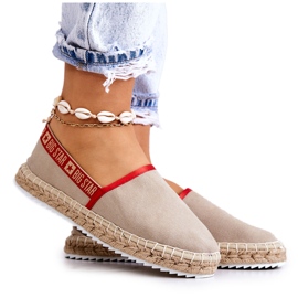 Materiałowe Espadryle Wsuwane Big Star JJ274879 Beżowe beżowy