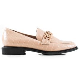 S. BARSKI Eleganckie Mokasyny S.BARSKI beżowy