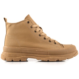 Forever Folie Camelowe Trampki Na Platformie brązowe