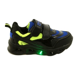 ADI Buty Sportowe Świecące LED Rzepy News 22DZ32-4836 Royal czarne niebieskie zielone