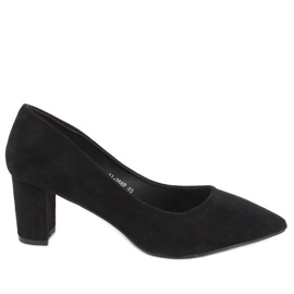 Czółenka na słupku Durga Black czarne