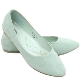 Baleriny gładkie zamszowe Pari Green zielone