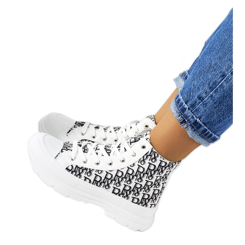 Białe traperki trampki damskie Chester