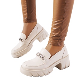 Beżowe Mokasyny na grubej podeszwie Brant beżowy