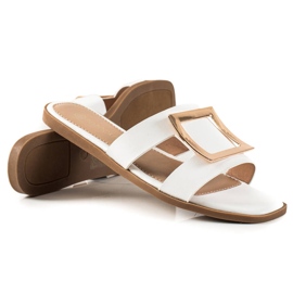 W. Potocki Eleganckie klapki Potocki białe