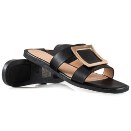 W. Potocki Eleganckie Klapki Potocki czarne