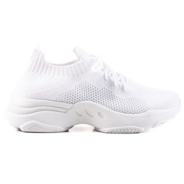 Renda Białe Sznurowane Sneakersy