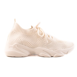 Sweet Shoes Beżowe Buty Sportowe beżowy